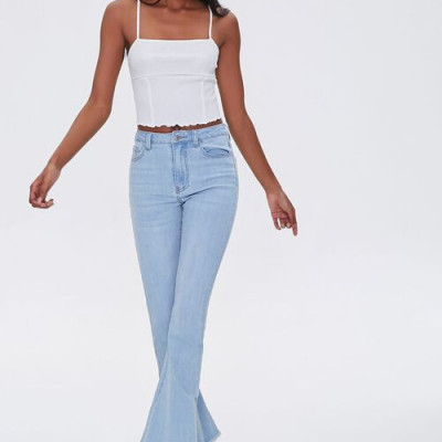 Split-Leg Flare Jeans 