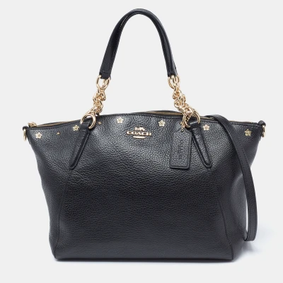 Coach Black Leather Small Kelsey Satchel