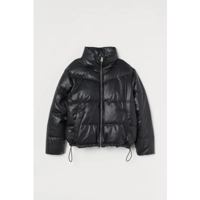 H & M - Boxy Puffer Jacket - Black