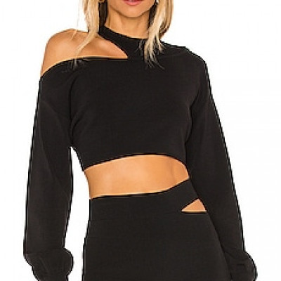 Michael Costello x REVOLVE Asym Cut Out Dolman Sweater in Black | REVOLVE