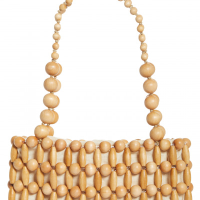 Cult Gaia Cora Beaded Shoulder Bag - Beige