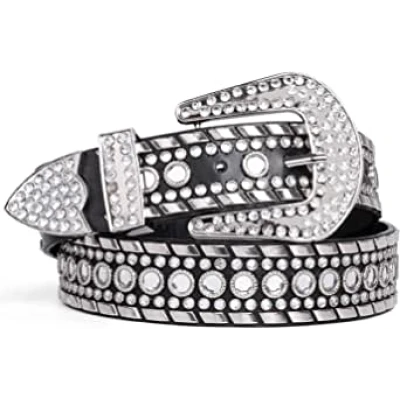 Fashion Leather Belt Women Rhinestone Belt,Diamond Belts Western Cowgirl Bling Studded Waist Belt for Jeans Pants : Amazon.co.uk: Clothing