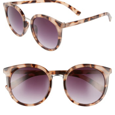 Womens Bp. 53mm Round Sunglasses - Milky Tort