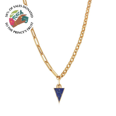 Lapis Triangle Chain Necklace