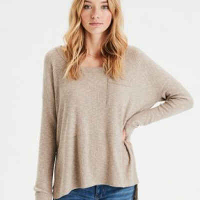 AE Soft Plush Oversized Scoop Neck T-Shirt