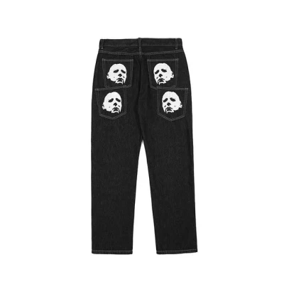European And American High Street Hip-hop Loose All Kinds Of Printing Straight Wide Leg Jeans Y2k Retro Harajuku Jeans Unisex - Jeans - AliExpress