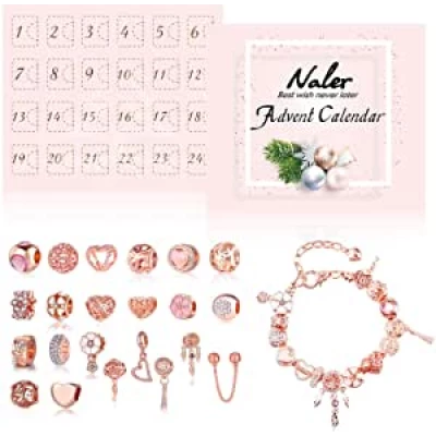 Naler Advent Calendars 2021, Advent Jewelry Pendant Charms Gift for Girls Women DIY Fashion Bracelet Necklace Xmas Countdown Calendar Gifts, Rose Gold : Amazon.ca: Home