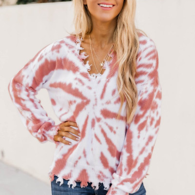 Remember The Good Times Tie Dye Rust Sweater