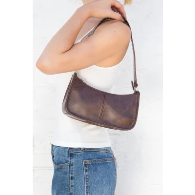 Brown Stud Faux Leather Purse