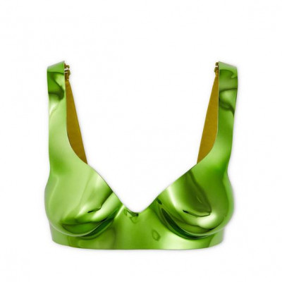 Lacquered Chromed Acrylic Anatomical Bra