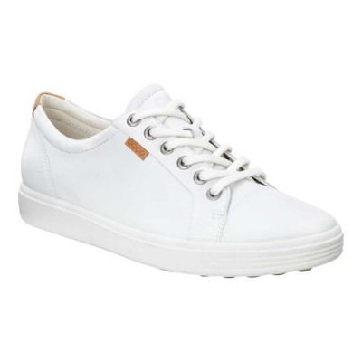 Womens Ecco Soft 7 Sneaker, Size: 35 M, White Leather/Nubuck