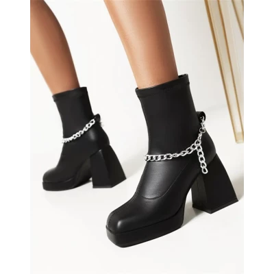 Women's Boots Booties Ankle Boots Chunky Heel Square Toe Daily PU Loafer