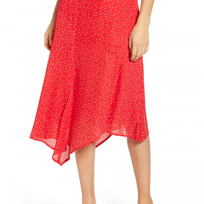 Petite Womens Gibson X International Womens Day Fancy Ashley Asymmetrical Flowy Midi Skirt