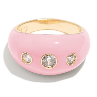 Candy Enamel Ring in Baby Pink