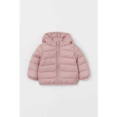 H & M - Hooded Puffer Jacket - Pink