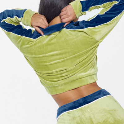 Green Zip Up Velour Jacket