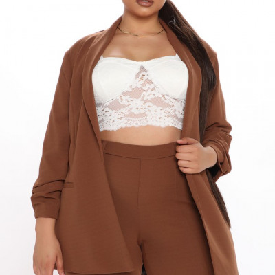 Business Classy Blazer Pant Set - Tan