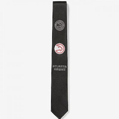 Skinny Atlanta Hawks NBA Silk Tie Black Mens REG