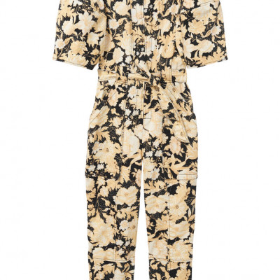 Gold Leaf Fleur Twill Jumpsuit