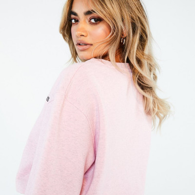 Kanji pink crop sweat