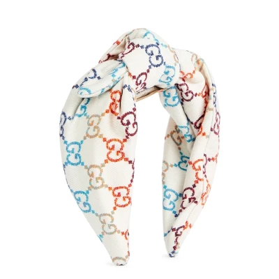 Gucci KIDS Cream GG-intarsia Cotton-blend Headband