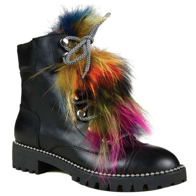 Trekker Fox Fur Combat Boots