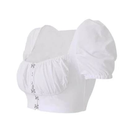 LIVA GIRL Short-Sleeve Bustier Crop Top | YesStyle