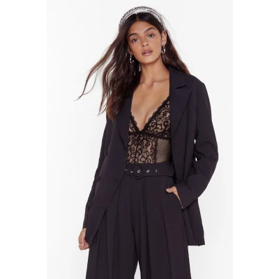 Womens Were in Business Oversized Blazer - Black - 6, Black