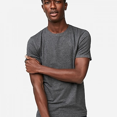 Slim Supersoft Heather Crew Neck T-Shirt Gray Mens