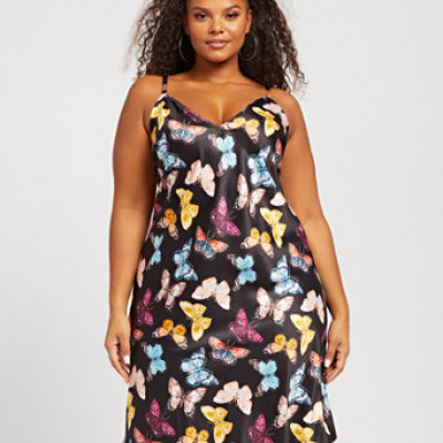 Lena Butterfly Print Slip Dress