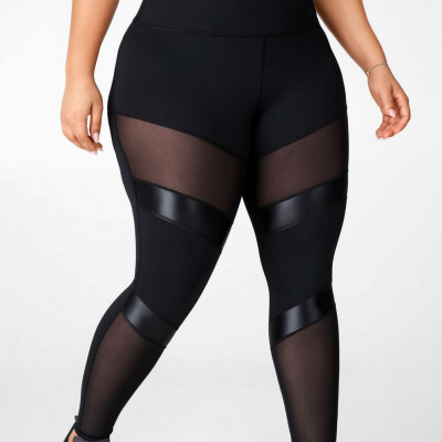 Fabletics Ultra High-Waisted Statement PowerHold Legging Womens black plus