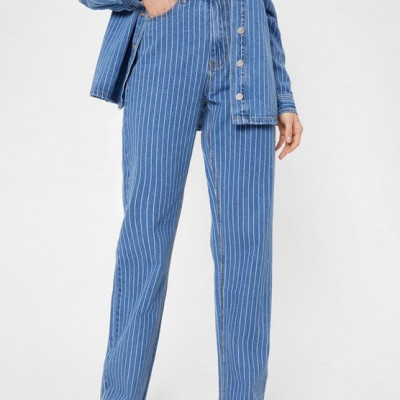 Pinstripe Straight Leg Jean