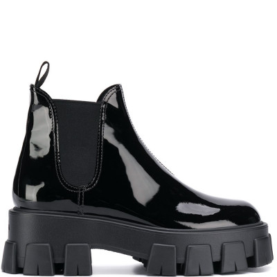 Prada platform ankle boots - Black