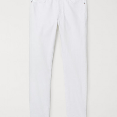 H & M - Skinny Fit Twill Pants - White