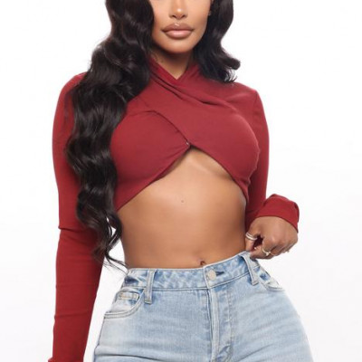 She's A Diva Crop Top - Wine