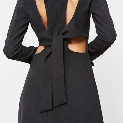 Hurley Tie Back Blazer Dress Black