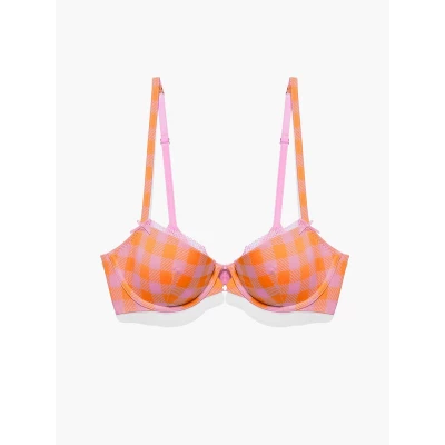 Gingham Remix Low-Cut Balconette Bra