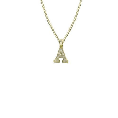 The Iced Out Varsity Letter Pendant Necklace