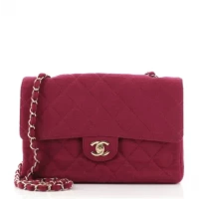 Chanel Vintage Classic Single Flap Bag Quilted Jersey