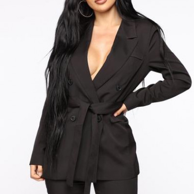 Slightly Proper Blazer Set - Black