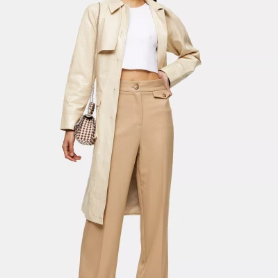 Sand Wide Leg Cuff Pants