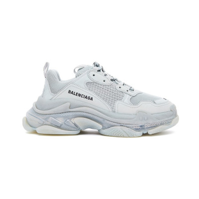 Balenciaga Grey Triple S Clear Sole Sneakers