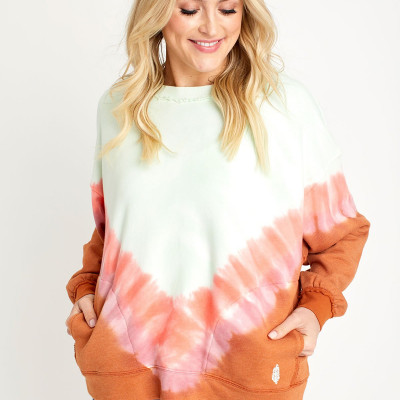 Free People Ombre Metti Tie Dye Crew Sweatshirt