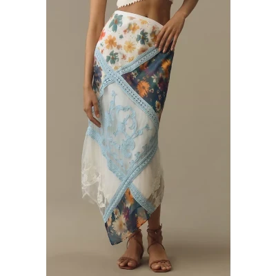 By Anthropologie Printed Mermaid Maxi Skirt