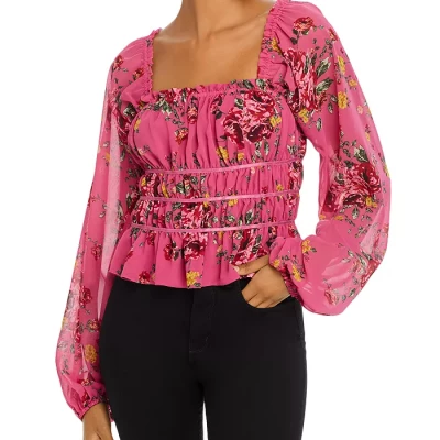 Juniper Floral Gathered Top