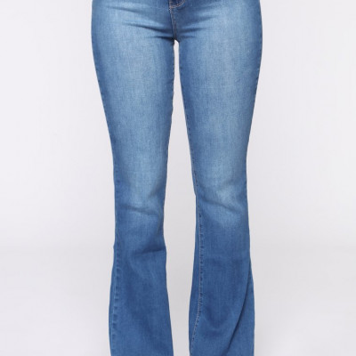 Valentina High Rise Flare Jeans - Medium Blue Wash