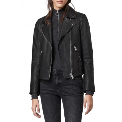 Womens Allsaints Dalby Leather Biker Jacket
