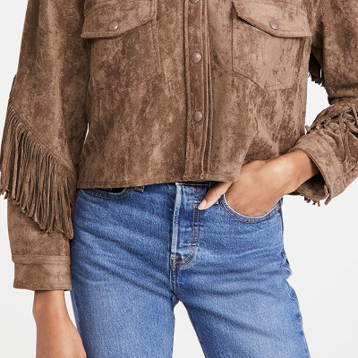 Blank Denim Hot Cocoa Fringe Jacket