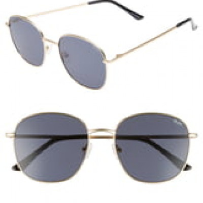 Womens Quay Australia Jezabell 57mm Round Sunglasses - Gold/ Smoke