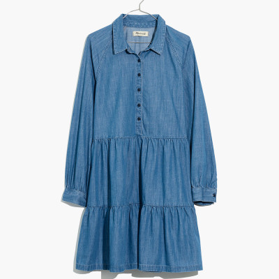 Denim Tiered Shirtdress